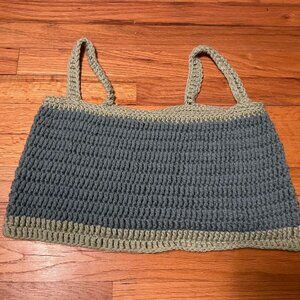 Crochet handmade bralette baby top in blue and green...